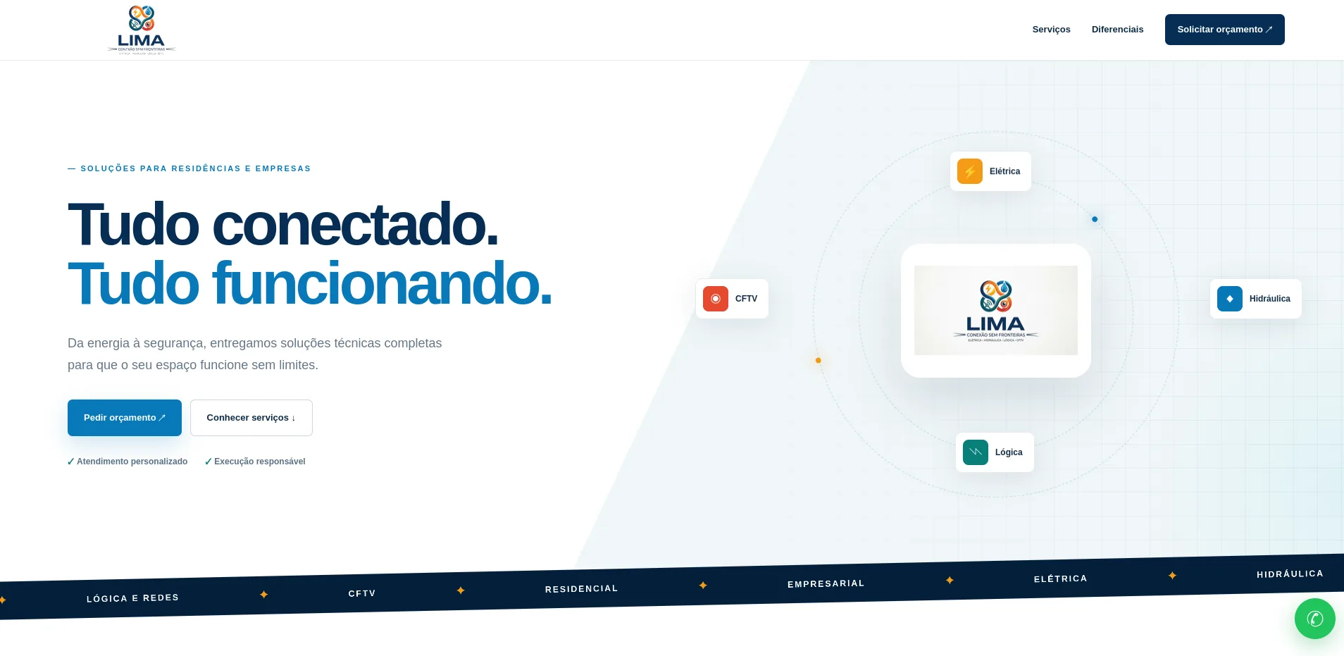 Homepage do site Lima Conexões sem Fronteiras