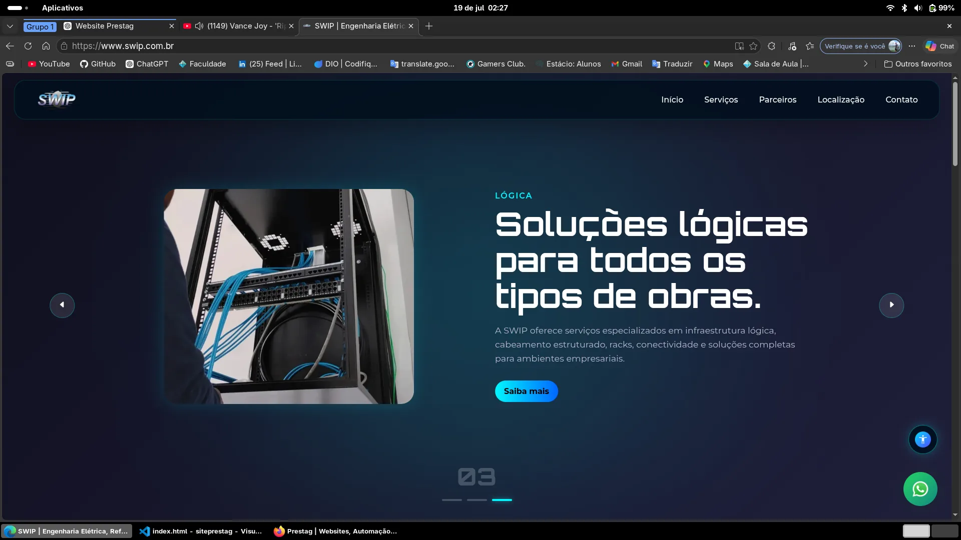 Site institucional da SWIP desenvolvido pela Prestag